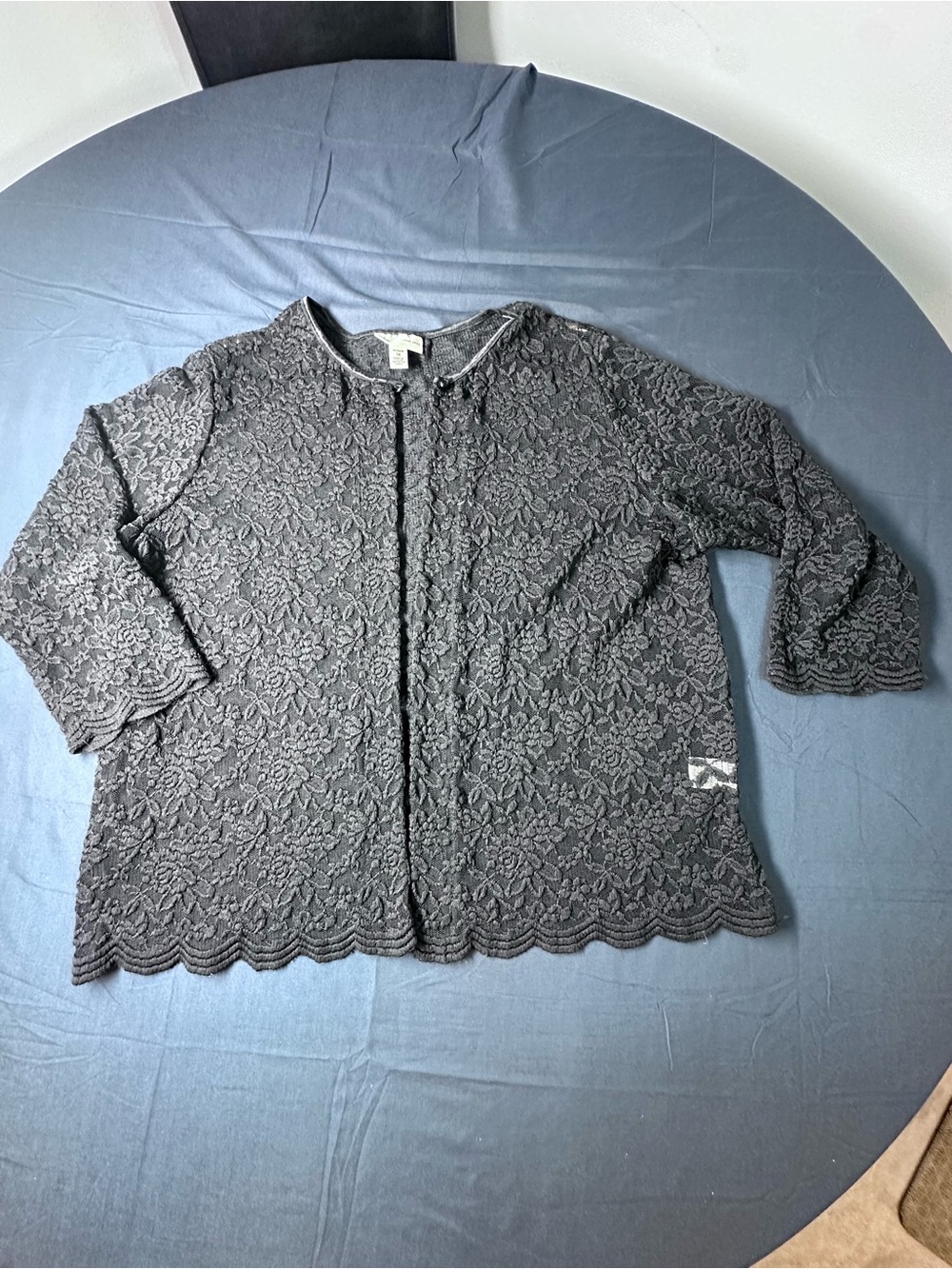 Christopher & Banks Black Crochet Lace Cardigan